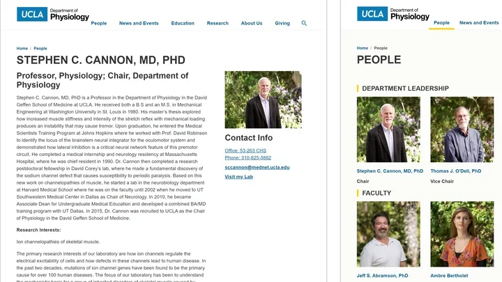 Example of a person page