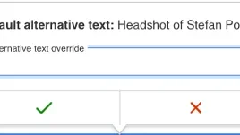 Example alt text override button