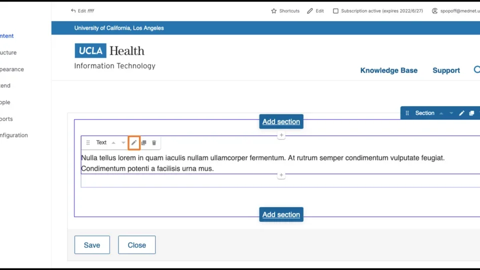 Example of the pencil icon