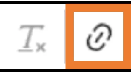 Example WYSIWYG content editor link button