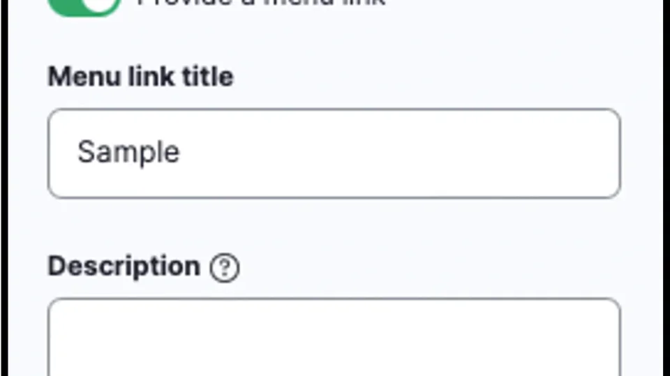 Example of Parent Link&nbsp;dropdown menu