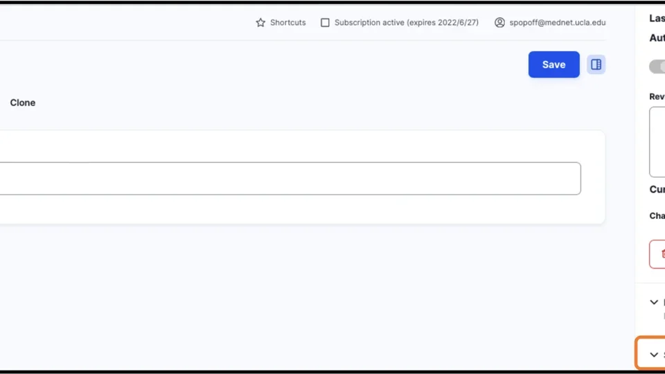 Example of expand the SEO section.