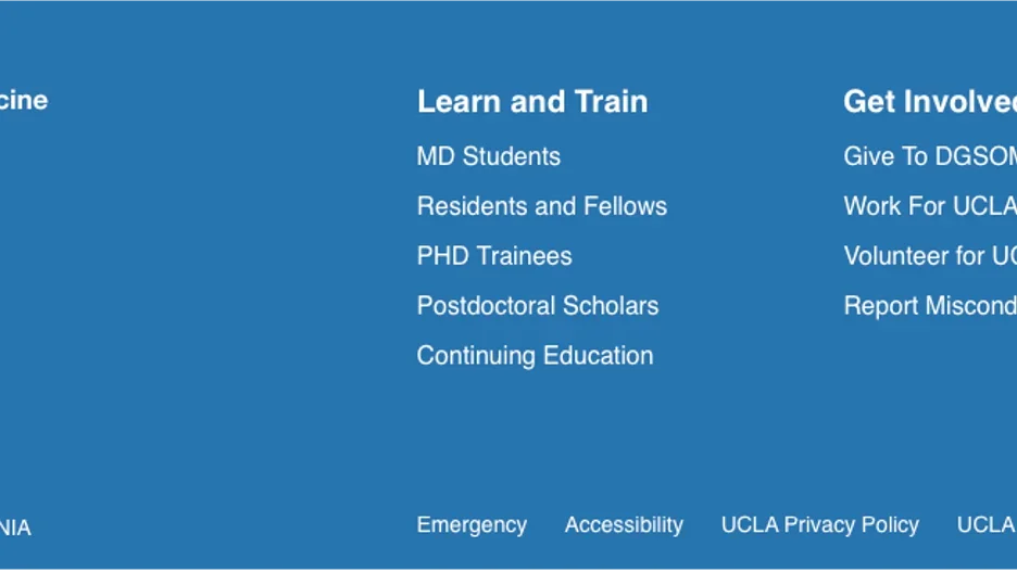 Example of the login button in the footer on a Web Platform site