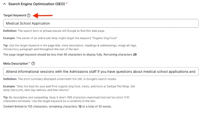 Non Branded Target Keyword