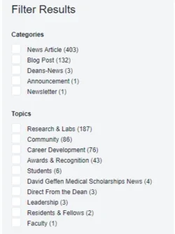 Filter article results 
