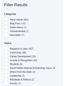 Filter article results 