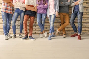group of teenagers lined up 