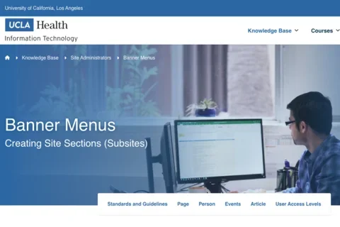 Example of a Banner Menu on a Web Platform site 