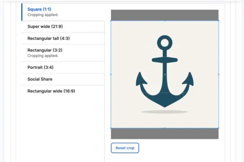 Example of Webplatform Crop Tool
