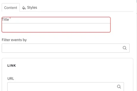 Example of the event title field  