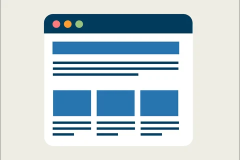 Layout illustration of a section header and card grid