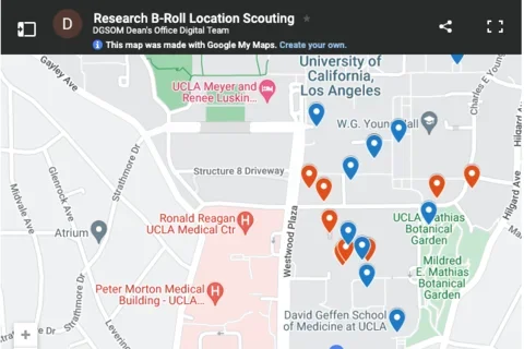 Illustrated map of the campus featuring several important locations for reference.