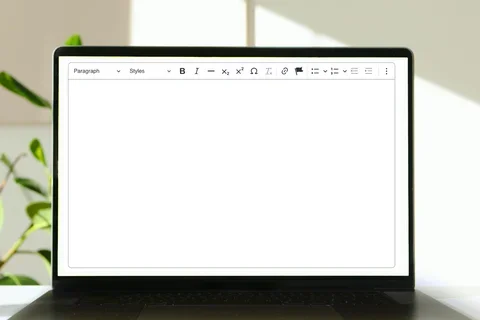 Example of the text editor on a computer screen.