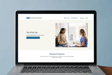 Laptop showing homepage of the Wisk lab