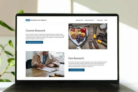 Laptop displaying wisk lab homepage below hero component