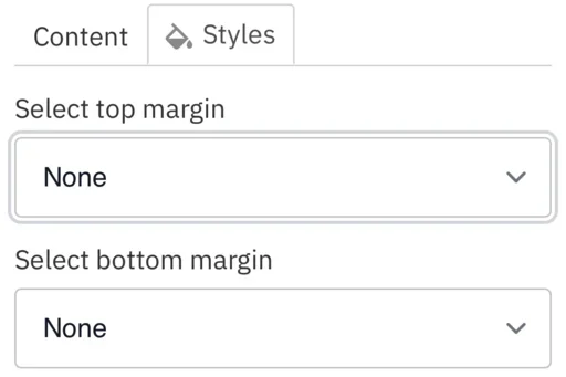 Styles for padding