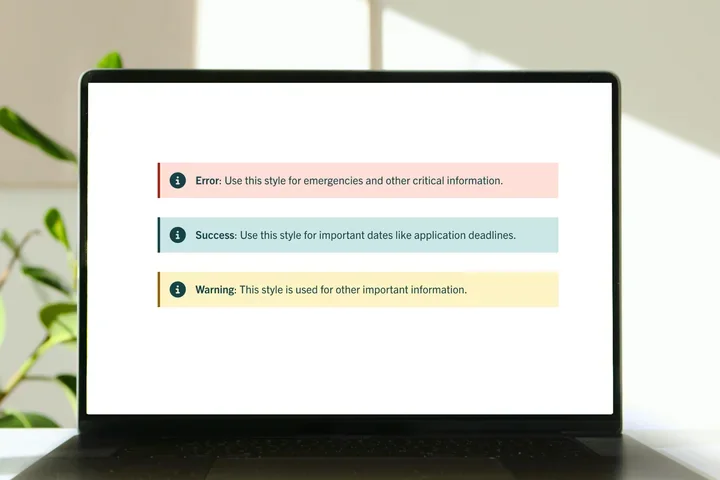Laptop with alerts on screen