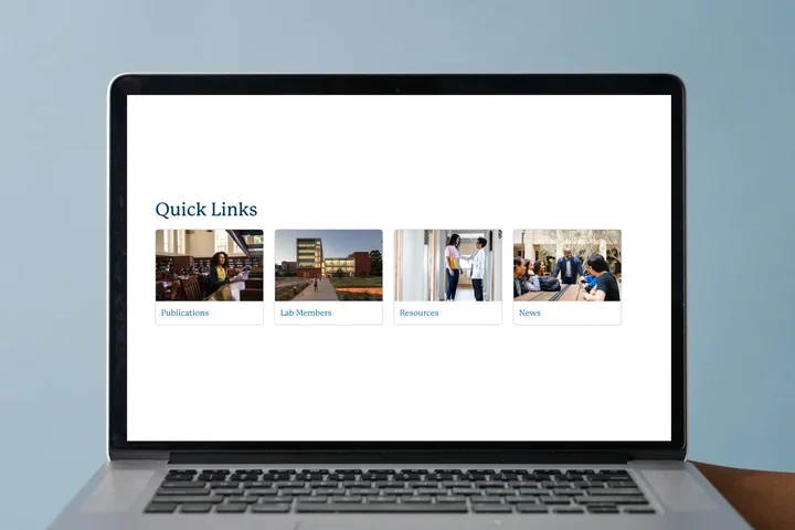 Laptop with a Curated Content component on the screen