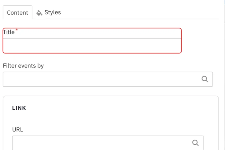 Example of the event title field  