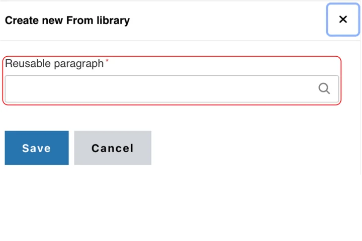 Example of the From library text field