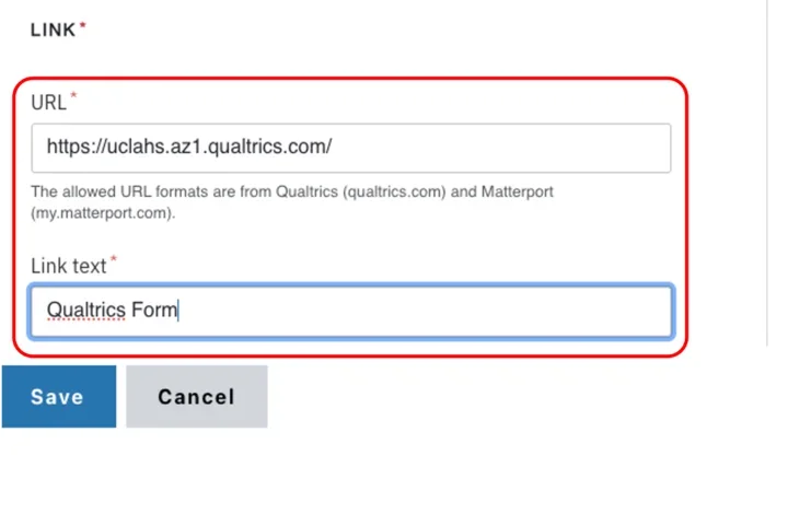 Example of the CTA Banner URL and link text fields 