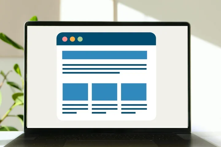 Icon of a page on a computer screen background.