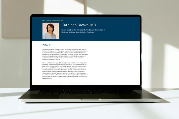 Peron profile on laptop