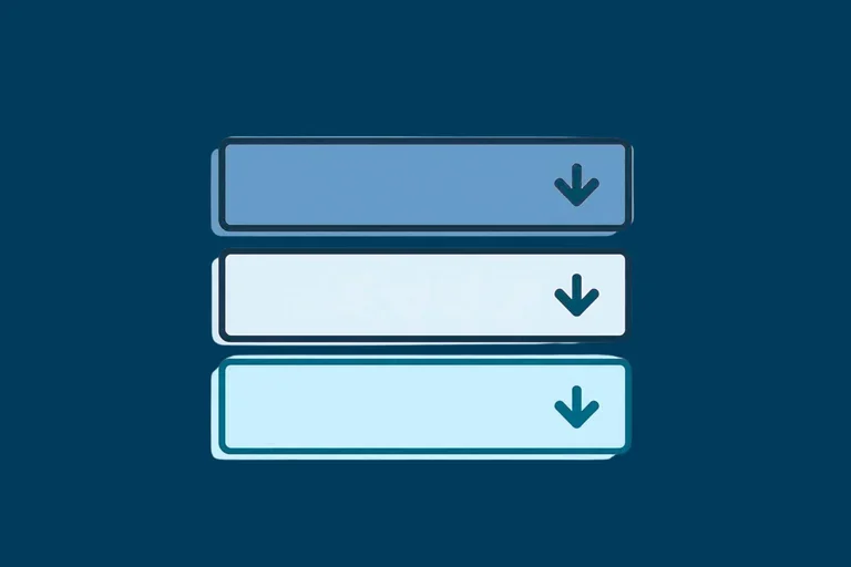 Close accordion graphic with arrows