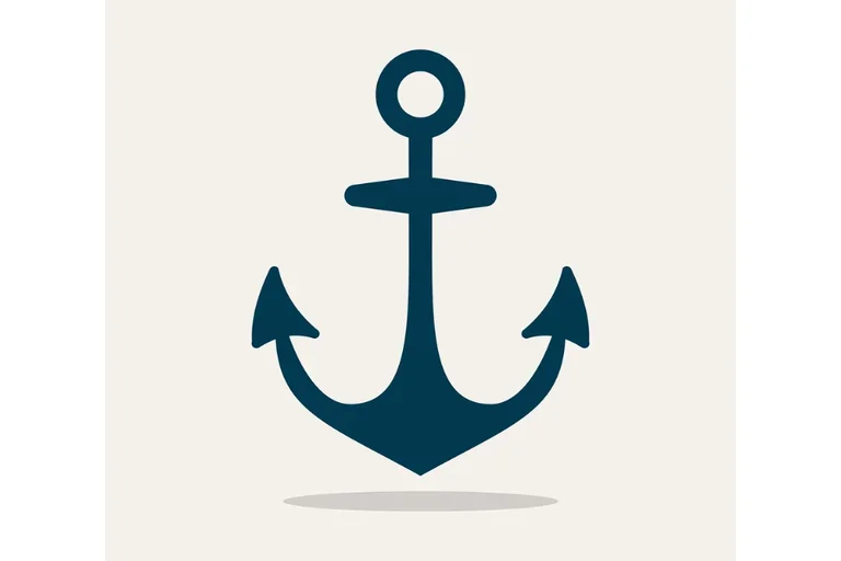 Blue illustration of an anchor