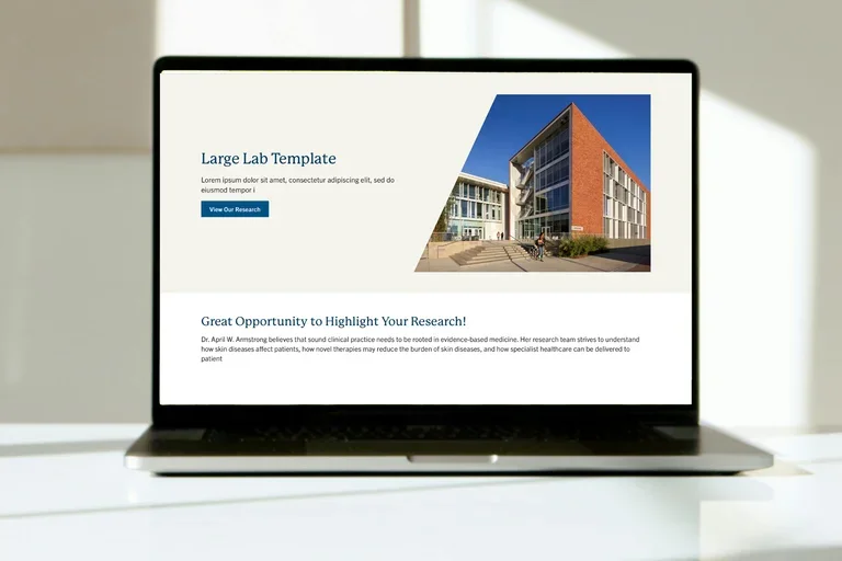 Computer with a lab template 