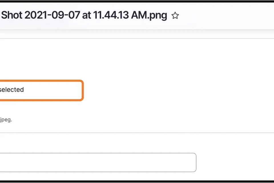 Uploading a new file button