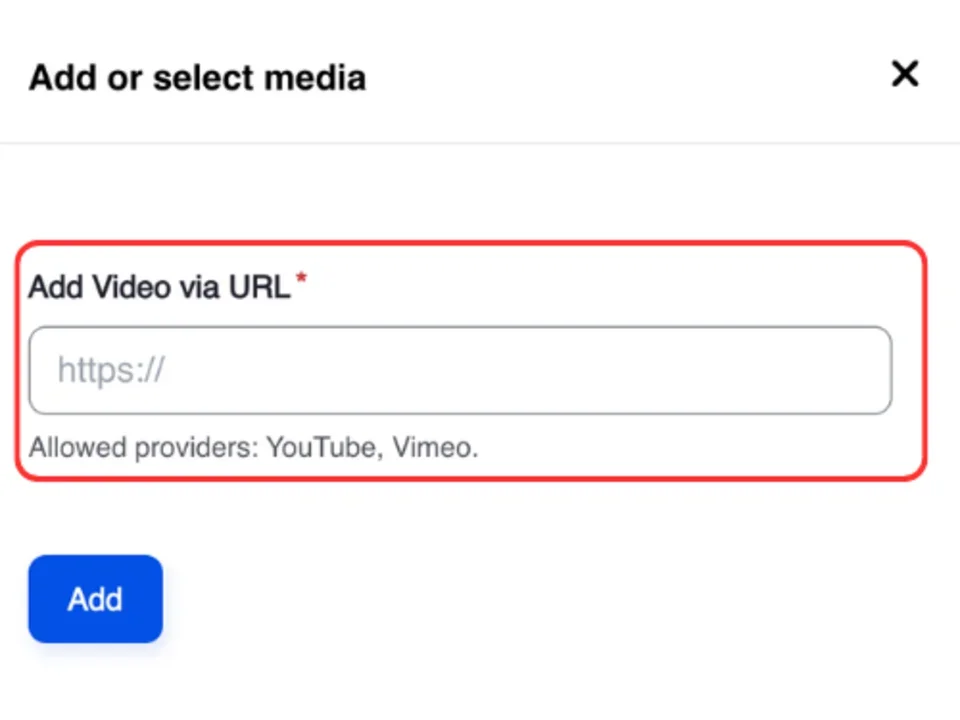 Add a video via URL
