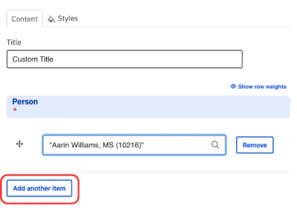 Add another person profile