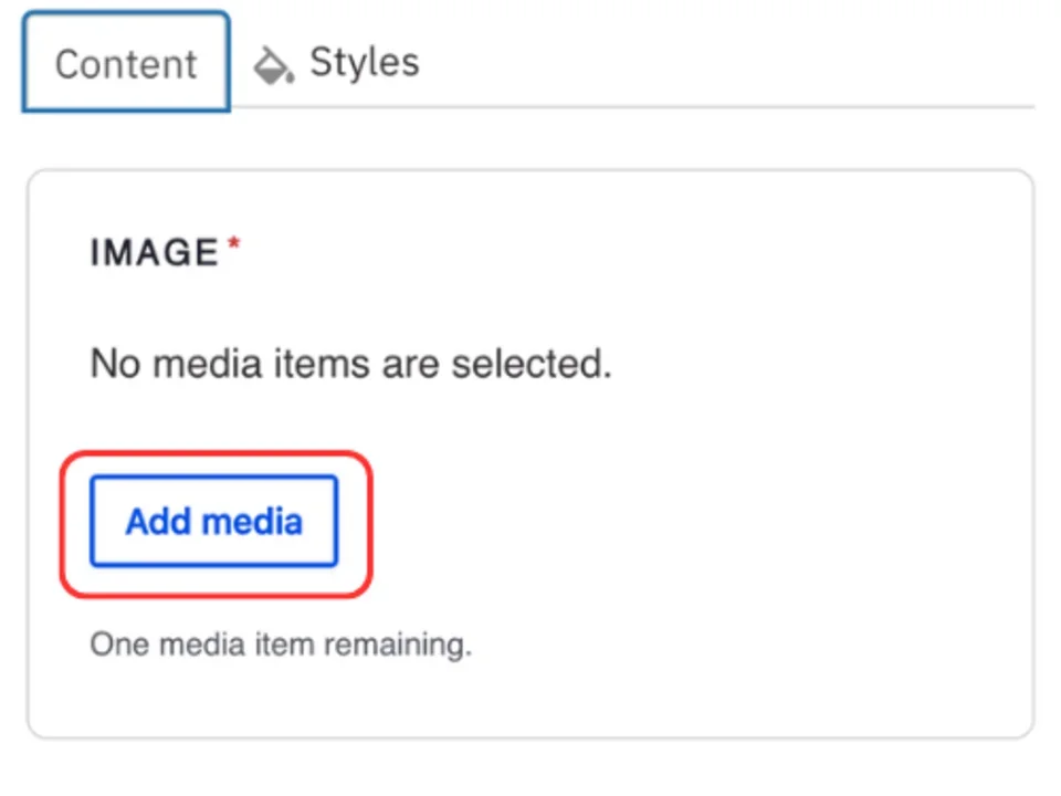 Add media for image component