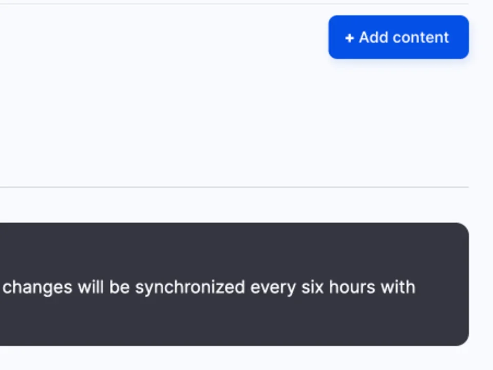 Webpage add content button