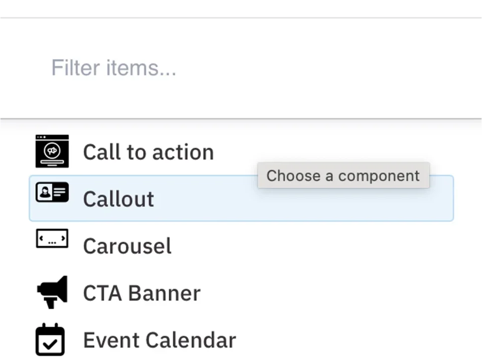 Example of the callout menu select 