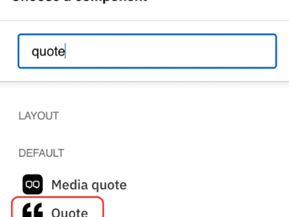 Choose a quote component