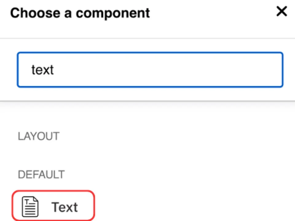 Choose a text component