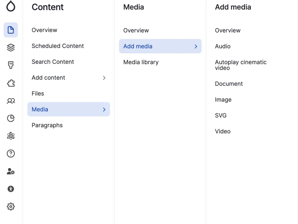 Example of navigating to the media library