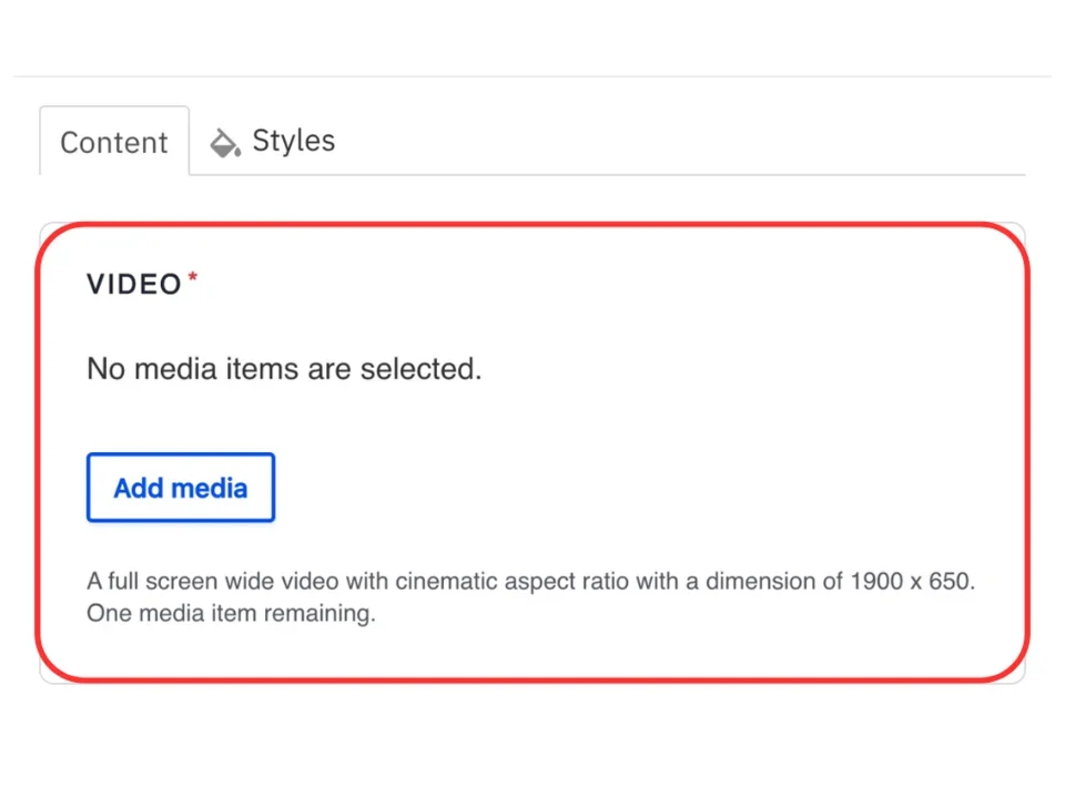 Content section for video hero