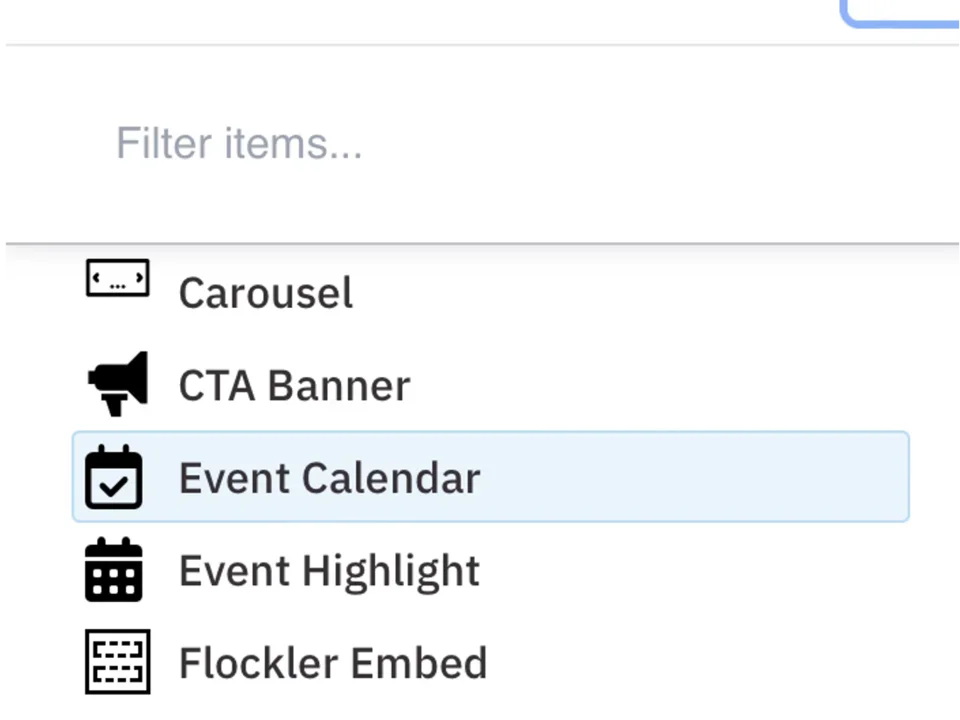 The Event calendar dropdown select 