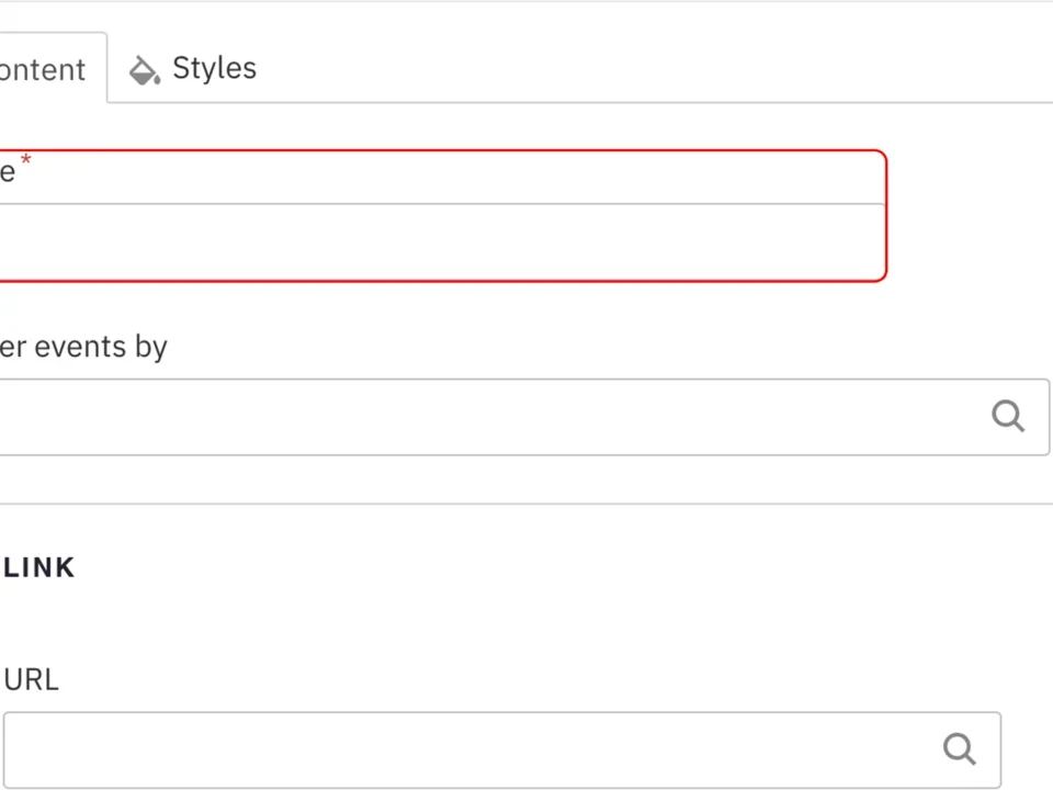 Example of the event title field  