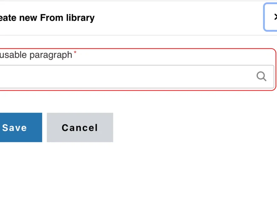 Example of the From library text field