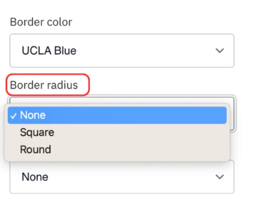 Select a border radius