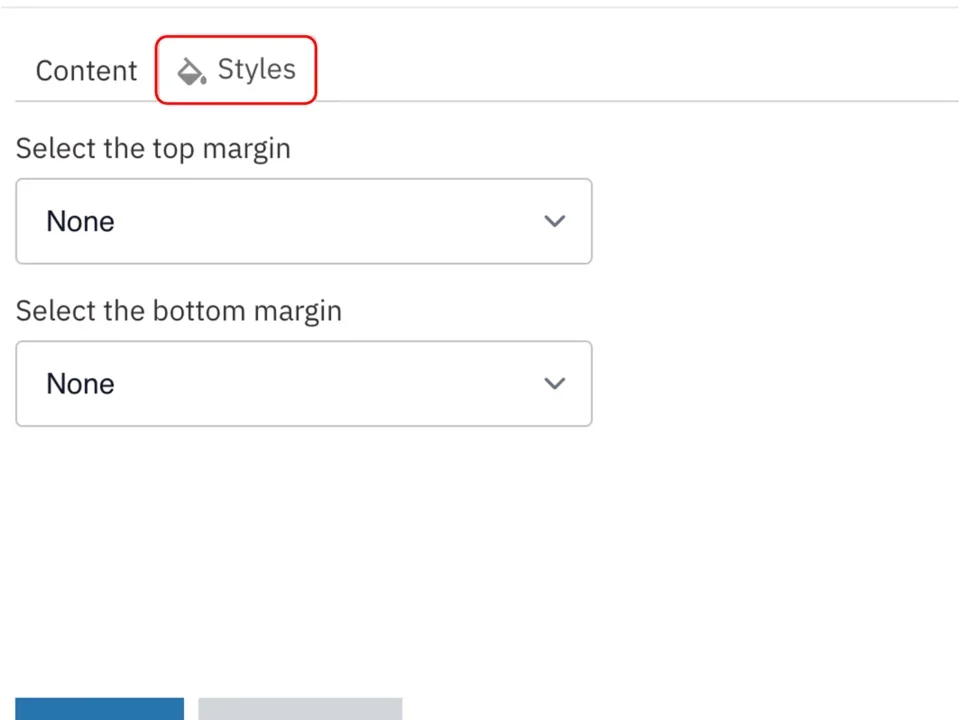 Example of the Styles option selected 