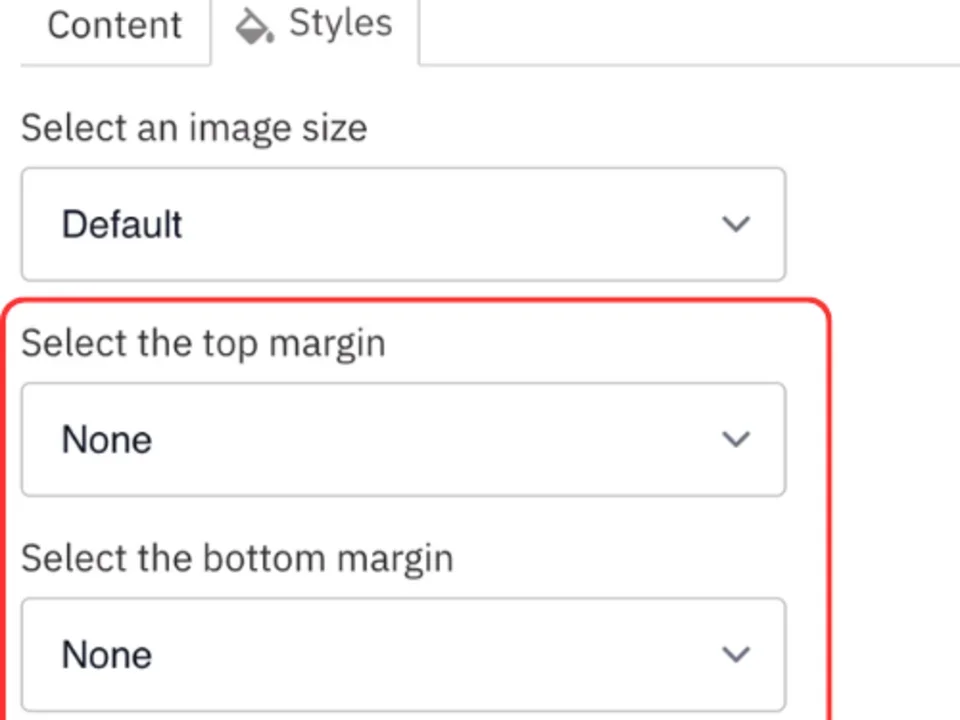 Image top and bottom margin