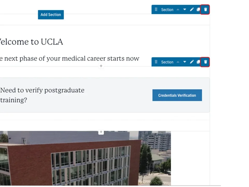 Example of trash can icon selected 
