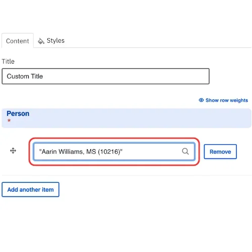 Add a person profile