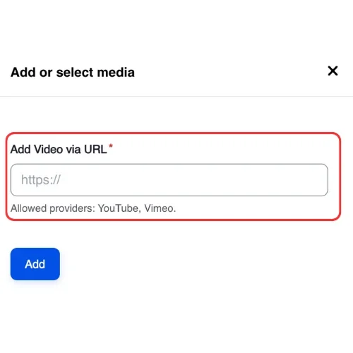 Add a video via URL