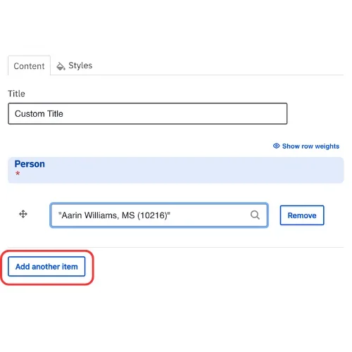 Add another person profile